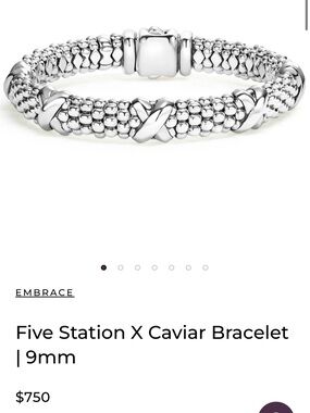 Embrace Five Station X Caviar Bracelet — Sterling Silver Tone